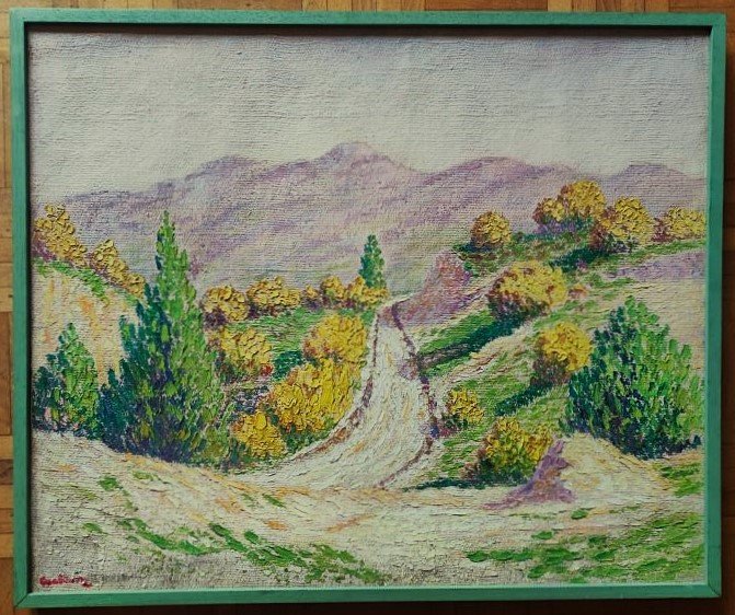 Henri Grallan (1861-1925) Pointillist Provencal Landscape. Cantini Museum Marseille, Henri Martin