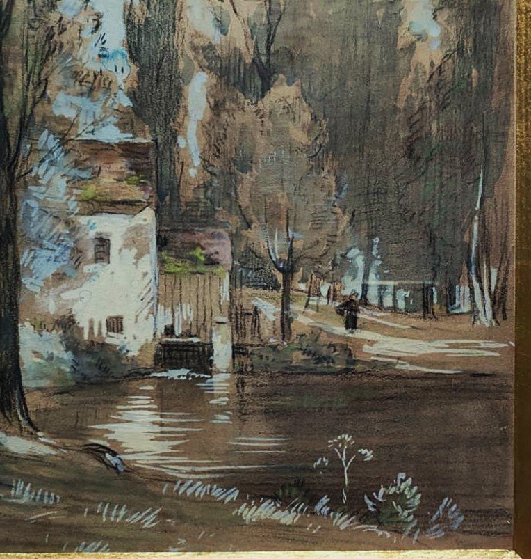 Henri Jamet (1858-1940) Pont et moulin en Creuse ou Berry. Ecole de Crozant, Gargilesse, Detroy-photo-5