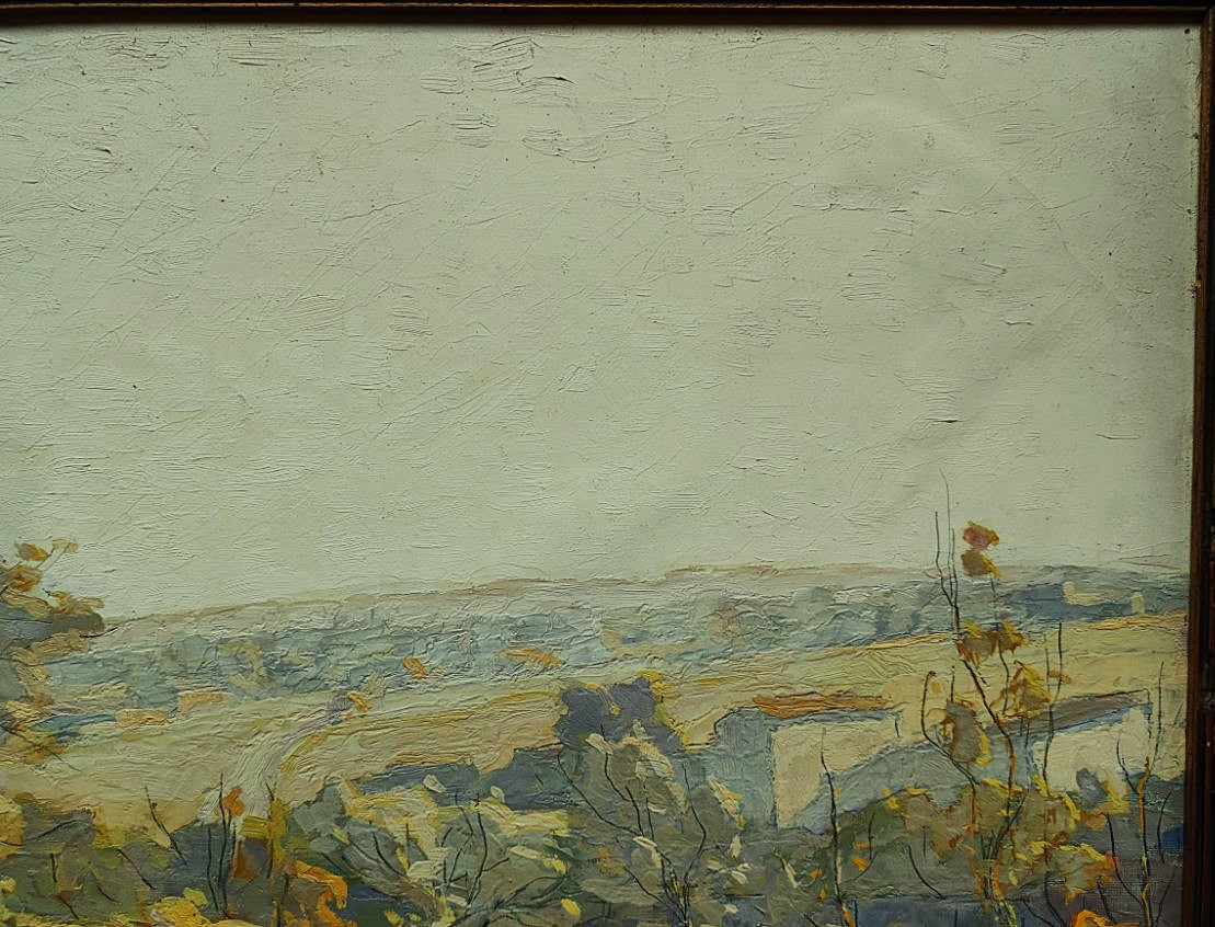 Eugène Brouillard (1870-1950) Paysage aux vignes, Beaujolais, Lyon. Ecole Lyonnaise, Ravier-photo-4