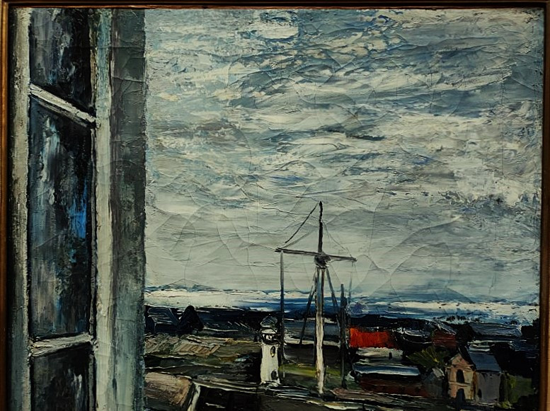Anders Osterlind (1887-1960) Port Of Honfleur Through The Window 1926. Crozant, Vlaminck, Kickert-photo-3
