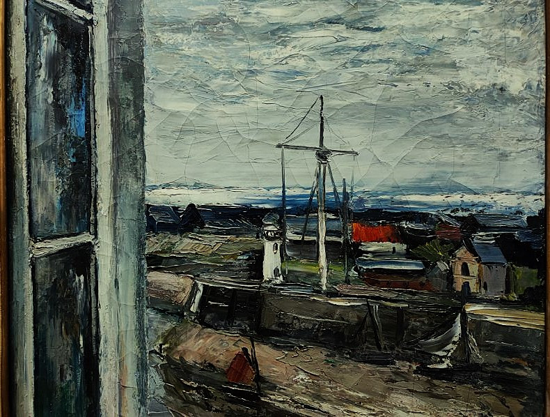 Anders Osterlind (1887-1960) Port Of Honfleur Through The Window 1926. Crozant, Vlaminck, Kickert-photo-4
