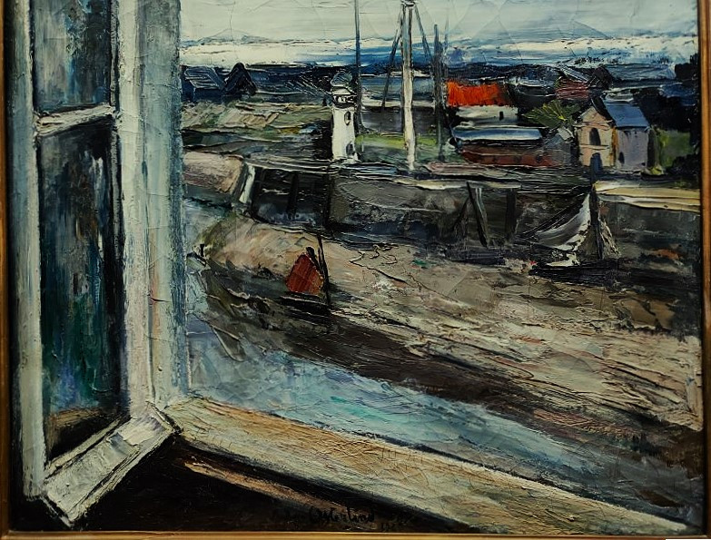 Anders Osterlind (1887-1960) Port Of Honfleur Through The Window 1926. Crozant, Vlaminck, Kickert-photo-1