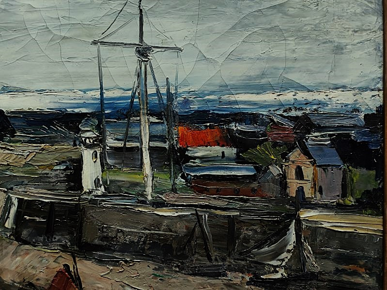 Anders Osterlind (1887-1960) Port Of Honfleur Through The Window 1926. Crozant, Vlaminck, Kickert-photo-4