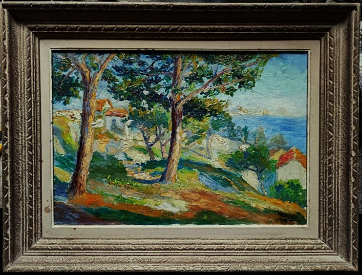 Marcel Coucy Couci (1885-1964) Paysage méditerranéen 1910. Ecole de Crozant, Gargilesse, Detroy