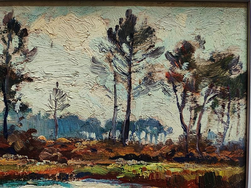 Marius Gueit (1877-1956) Pinasses Bassin d 'Arcachon + étang des Landes. Bordeaux, Pays-Basque-photo-6