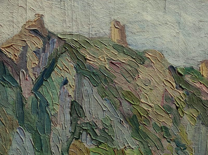 Franck Sloan (1900-1984) Ruins Of Crozant 1924. Creuse Valley, Orientalist Traveler...-photo-5