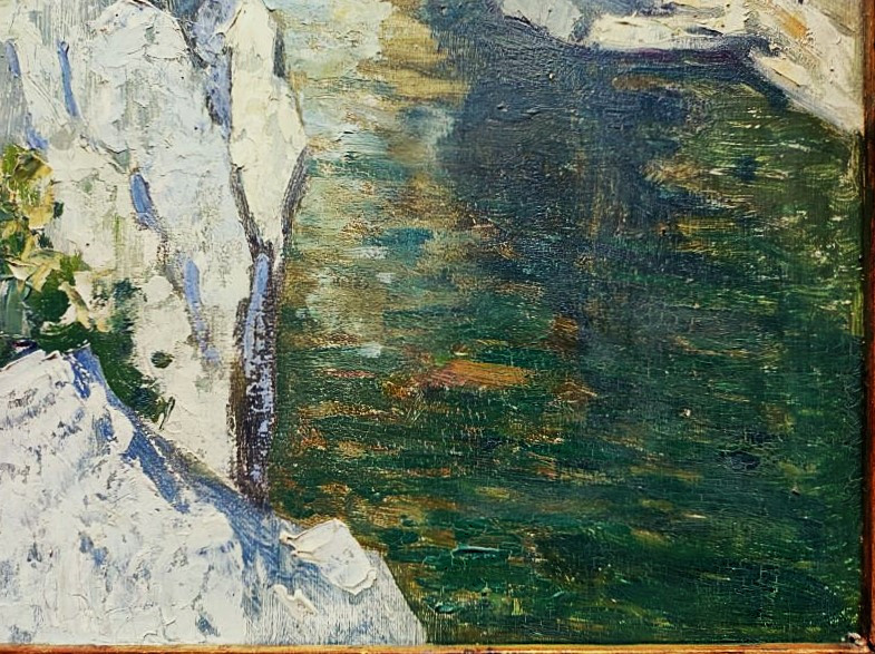 Louis Raoul Guiraud 1888-1976. Devil's Bridge Over The Hérault 1931. Divisionist, Béziers Causse-photo-6