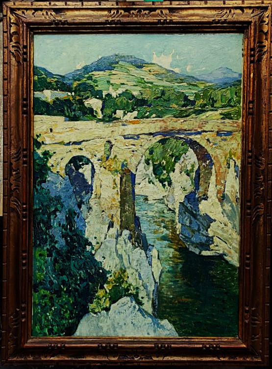 Louis Raoul Guiraud 1888-1976. Devil's Bridge Over The Hérault 1931. Divisionist, Béziers Causse