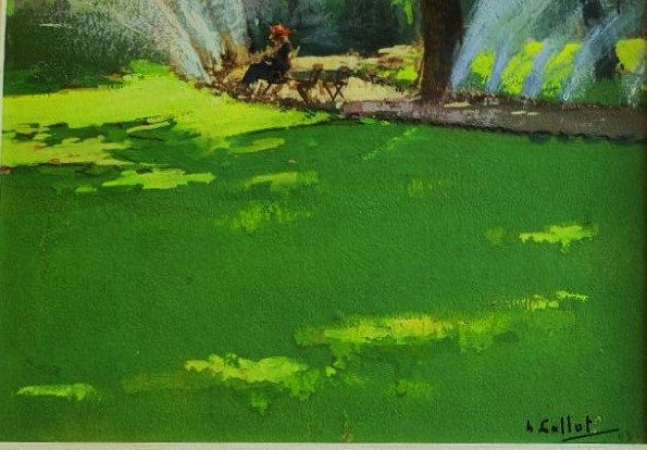 Henri Callot (1875-1956) Summer Afternoon In The Park. Ile d'Yeu, Rigaud, Bertrand, Marine, Paris-photo-1