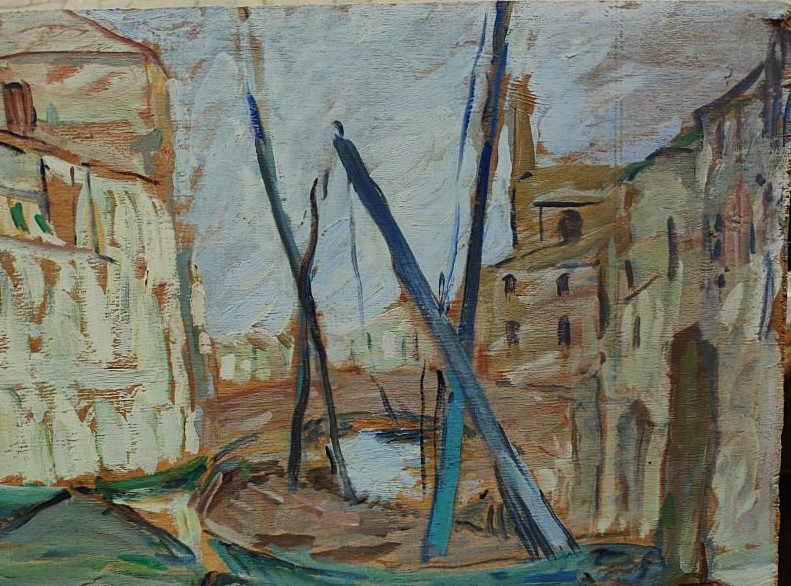 Suzanne Dinkès Or Dinkespiler (1895-1984) "venice". School Of Paris, Friend Of Loutreuil And Mavro-photo-3