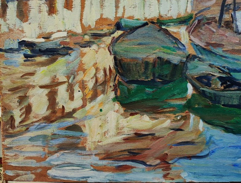 Suzanne Dinkès Or Dinkespiler (1895-1984) "venice". School Of Paris, Friend Of Loutreuil And Mavro-photo-1