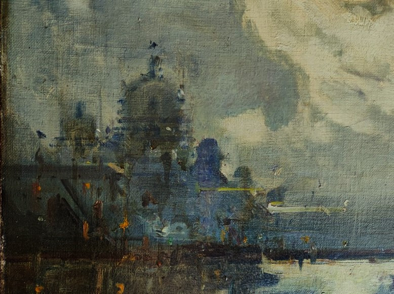 Henri Duvieux (1855-1920) "night Over Venice" Orientalist Painter 19th Century. Istanbul. Ziem, Guardi-photo-4