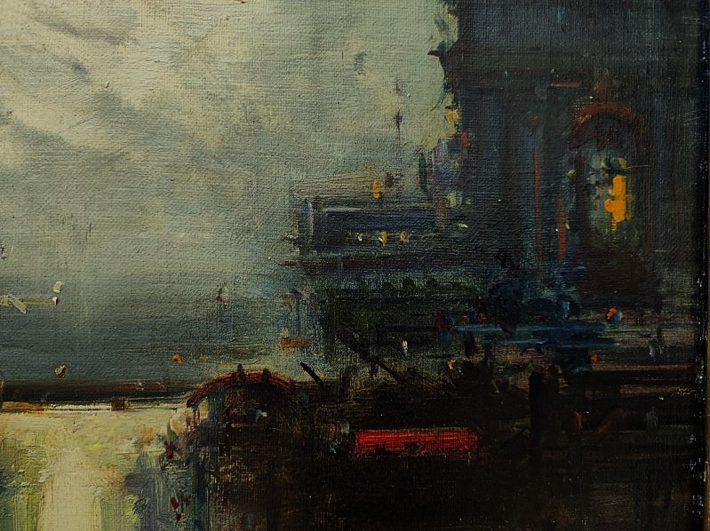 Henri Duvieux (1855-1920) "night Over Venice" Orientalist Painter 19th Century. Istanbul. Ziem, Guardi-photo-5
