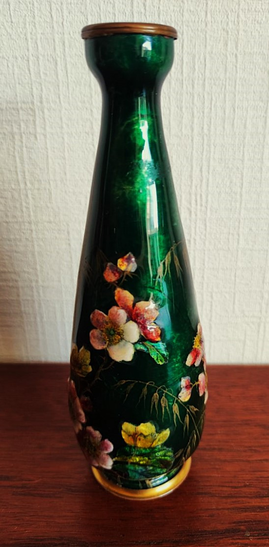 Jules Sarlandie (1874-1936) 2 Limoges Enamel Vases C. 1910/1920. Fauré, Marty, Bonnaud-photo-4