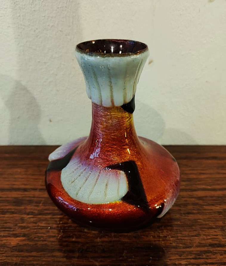 Camille Fauré + Jules Sarlandie.   3 vases en émail de Limoges v.1910/1930. Marty, Bonnaud-photo-2