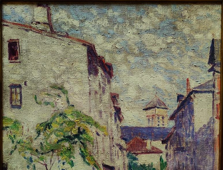 Pierre Thomas (1865-1930) Animated View Of Eymoutiers, Limousin. Crozant School, Limoges, Alluaud-photo-3