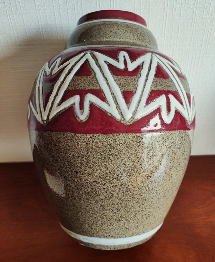 Important vase en céramique de Luc et Marjolaine Lanel v. 1925. Primavera, Besnard, Chambost-photo-2
