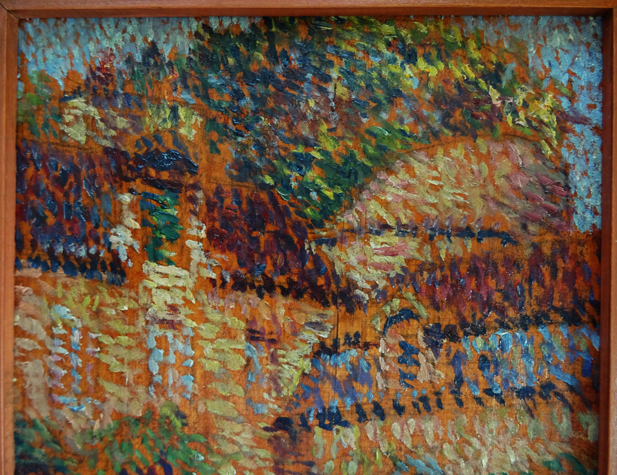 Ernest L. Bonnotte (1873-1954) Farmyard, Burgundy. Pointillism Dubois-pillet, Hayet Luce-photo-3