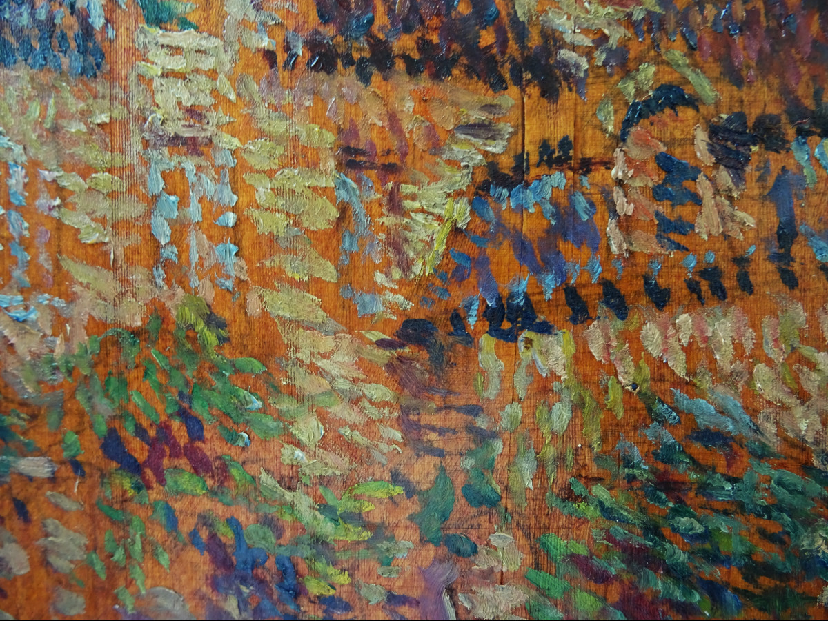 Ernest L. Bonnotte (1873-1954) Farmyard, Burgundy. Pointillism Dubois-pillet, Hayet Luce-photo-4