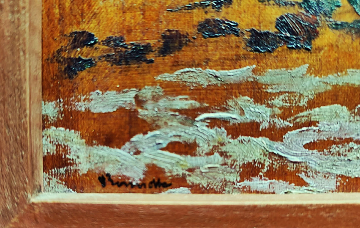 Ernest L. Bonnotte (1873-1954) Farmyard, Burgundy. Pointillism Dubois-pillet, Hayet Luce-photo-7