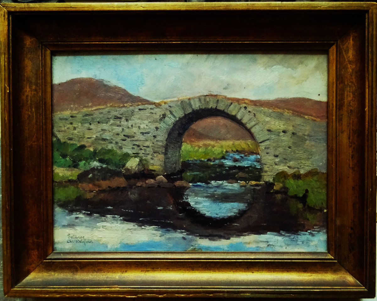 Solange Christauflour (1899-1952) " Pont de Bugeat, Corrèze" Ecole de Crozant élève de Maillaud-photo-2
