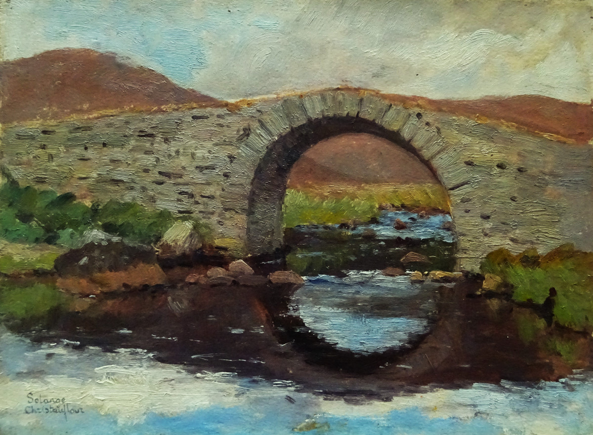 Solange Christauflour (1899-1952) " Pont de Bugeat, Corrèze" Ecole de Crozant élève de Maillaud-photo-3
