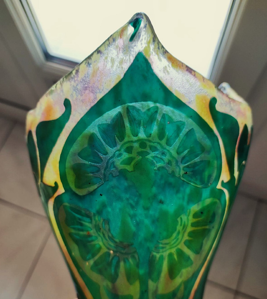Large Art Nouveau Vase By Daum # Nancy Circa 1910/1915. Gallé, Schneider, Muller, Glass Paste.-photo-3
