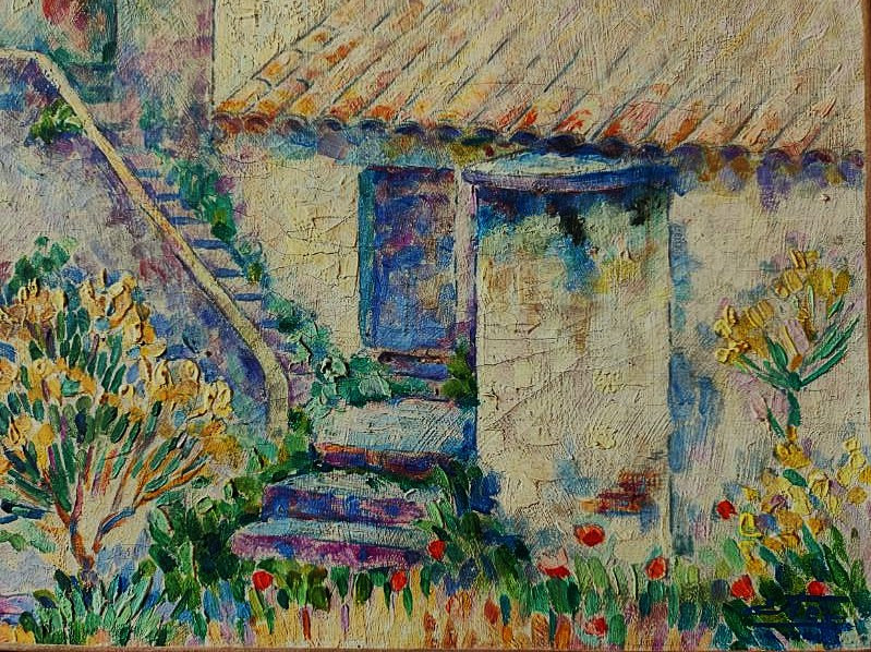 Edouard Fer ( 1887-1959) "Mas en Provence ~1926, Nice" Pointilliste, Signac, Cross, Luce Person-photo-1