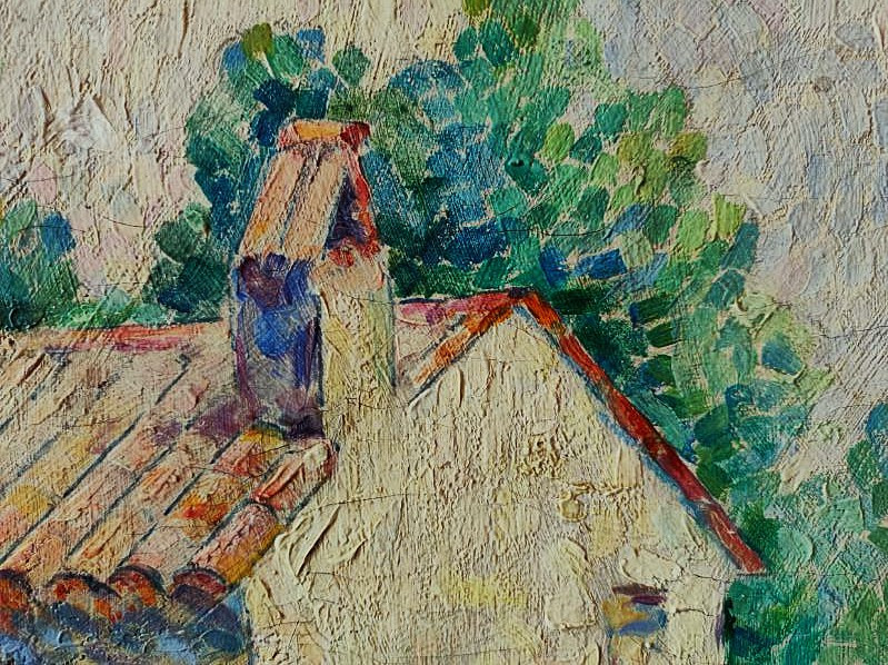 Edouard Fer ( 1887-1959) "Mas en Provence ~1926, Nice" Pointilliste, Signac, Cross, Luce Person-photo-4