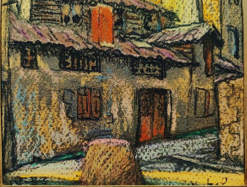 Léon Jouhaud (1874-1950) Chemin de la filature Limoges 1933. Peintre émailleur, Bichet, Crozant-photo-1
