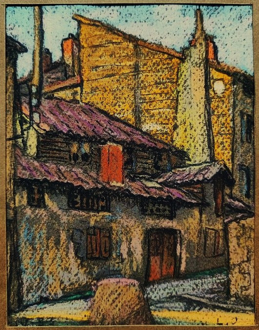 Léon Jouhaud (1874-1950) Chemin de la filature Limoges 1933. Peintre émailleur, Bichet, Crozant