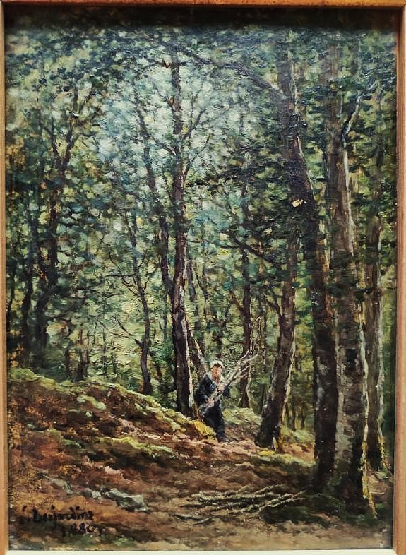 Louis Léon Desjardins (1823-1914) Fagôtière en Creuse 1880. Ecole du Fay et de Crozant, Guéret.-photo-2