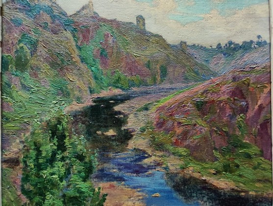 Gaston Knecht (1875-1968) Ruins Of Crozant, Creuse. Mountain Painter, Alsace, Paris Alluaud-photo-4
