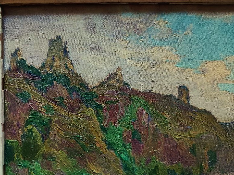 Gaston Knecht (1875-1968) Ruins Of Crozant, Creuse. Mountain Painter, Alsace, Paris Alluaud-photo-2