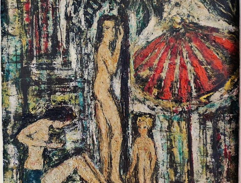 Hauser Frédéric Manit Ozère (1896-1976) The Swimming Pool C.1960. Hungarian, Czech, Vallauris Erdelyi-photo-4