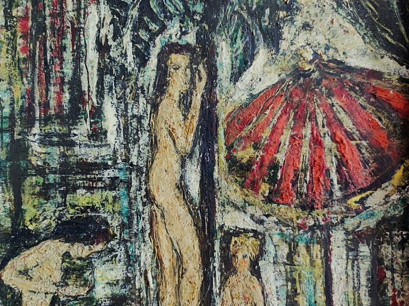 Hauser Frédéric Manit Ozère (1896-1976) The Swimming Pool C.1960. Hungarian, Czech, Vallauris Erdelyi-photo-3