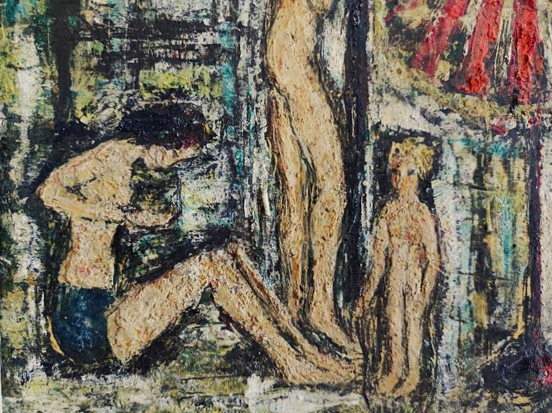 Hauser Frédéric Manit Ozère (1896-1976) The Swimming Pool C.1960. Hungarian, Czech, Vallauris Erdelyi-photo-4