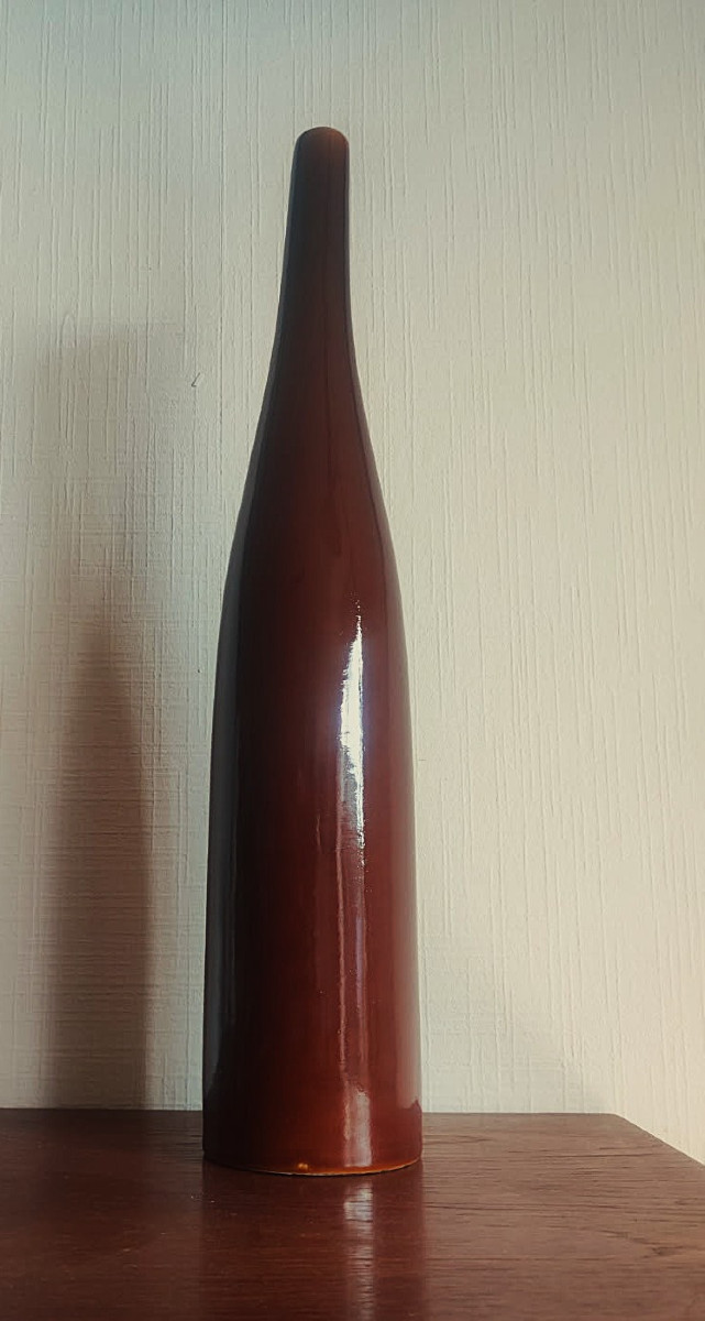 Grande bouteille en céramique v. 1950/1960 signée 44cm. Ruelland, Jouve, Gatard, Amado, Jolain-photo-3
