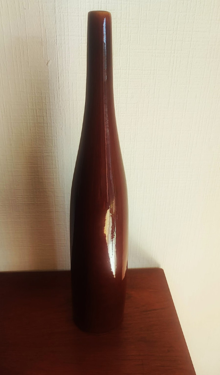 Grande bouteille en céramique v. 1950/1960 signée 44cm. Ruelland, Jouve, Gatard, Amado, Jolain-photo-4