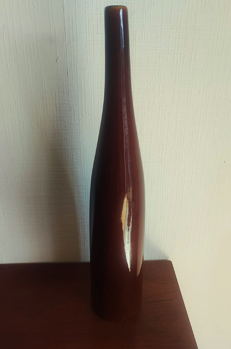 Grande bouteille en céramique v. 1950/1960 signée 44cm. Ruelland, Jouve, Gatard, Amado, Jolain-photo-1