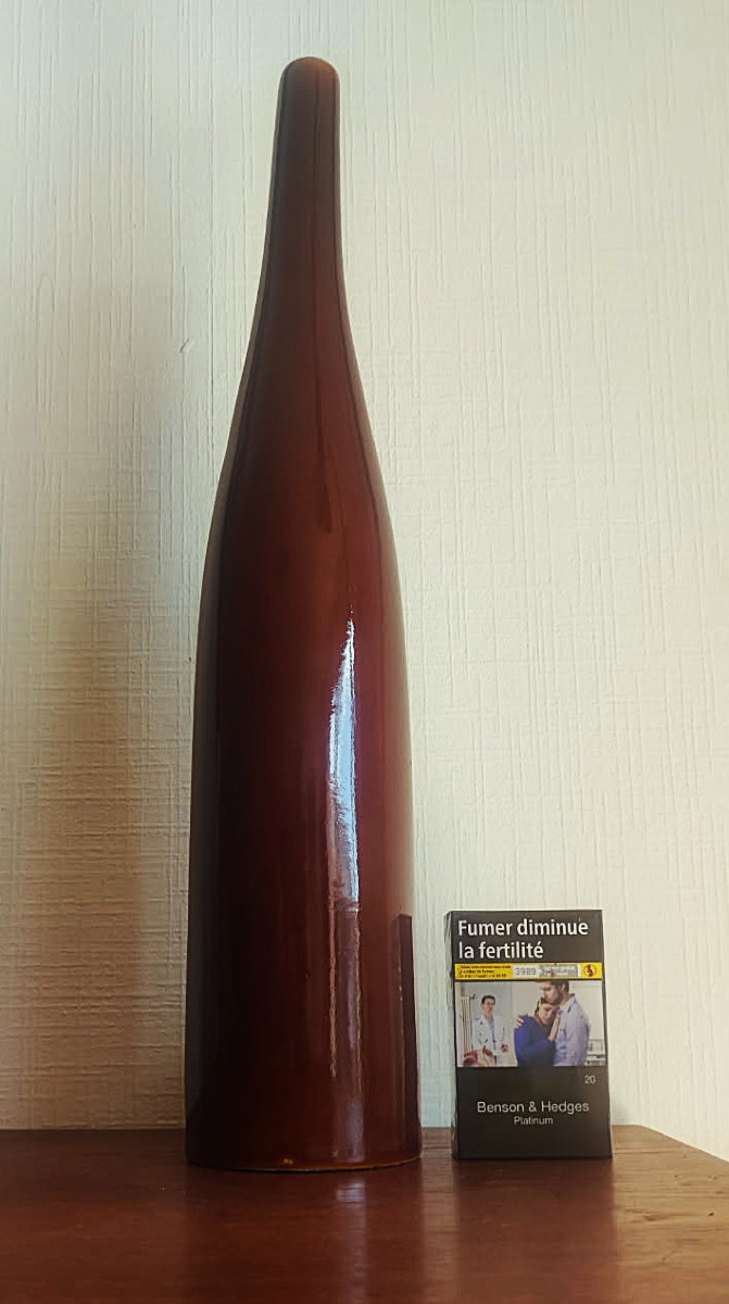 Grande bouteille en céramique v. 1950/1960 signée 44cm. Ruelland, Jouve, Gatard, Amado, Jolain