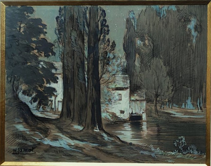 Henri Jamet (1858-1940) Mill In The Moonlight, Creuse. Crozant School, Gargilesse, Detroy-photo-2