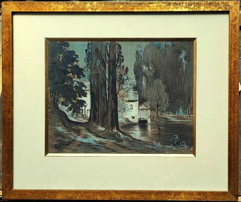 Henri Jamet (1858-1940) Mill In The Moonlight, Creuse. Crozant School, Gargilesse, Detroy