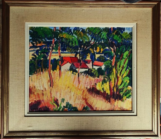 Louis Neillot (1898-1973) Village aux grandes herbes 1946.  Fauve, Auvergne, Vichy, Valtat-photo-2