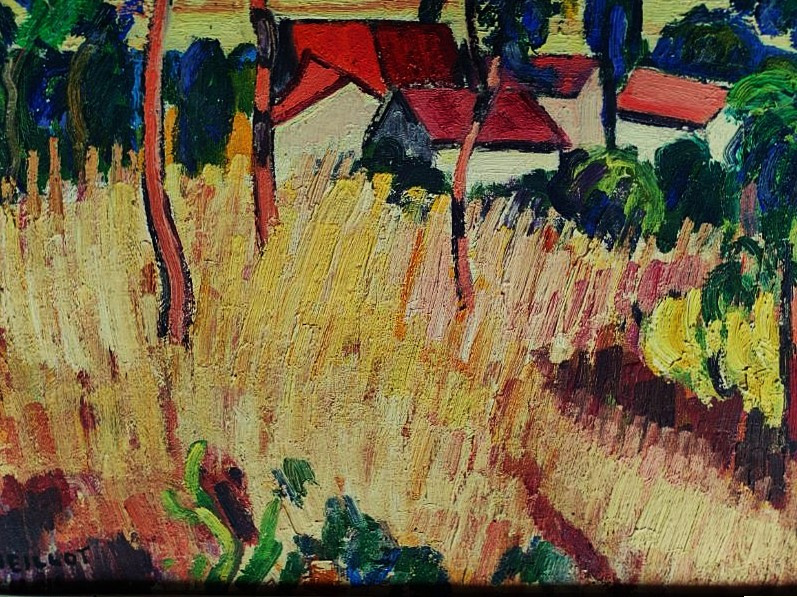 Louis Neillot (1898-1973) Village aux grandes herbes 1946.  Fauve, Auvergne, Vichy, Valtat-photo-2
