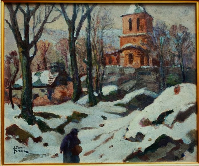 Mario Pérouse (1880-1956) Snow In Saint Victor 1935. Murols School, Charreton, Auvergne Zingg-photo-2