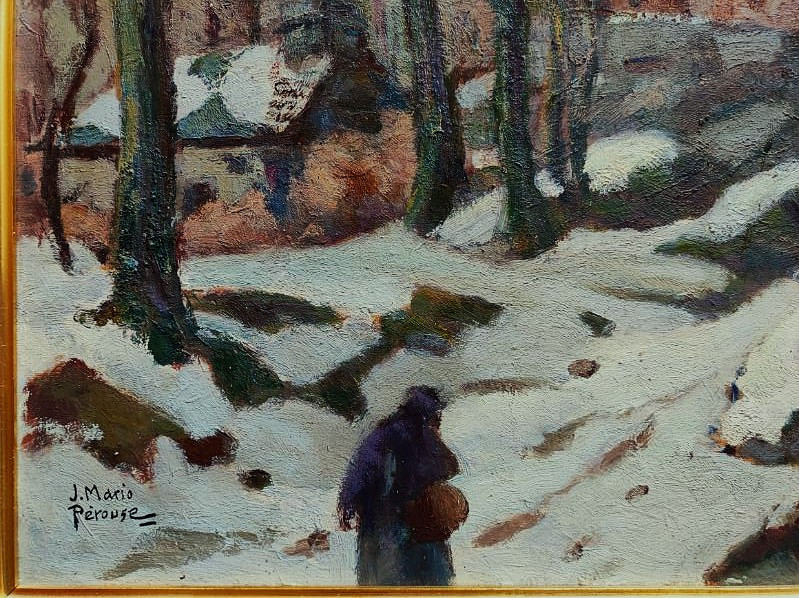 Mario Pérouse (1880-1956) Snow In Saint Victor 1935. Murols School, Charreton, Auvergne Zingg-photo-1