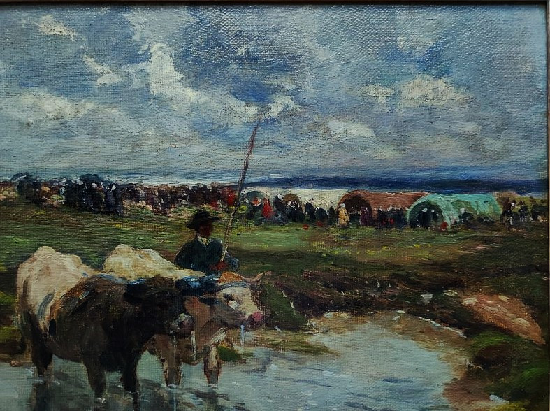 Fernand Maillaud (1863-1948) Foire à la Berthenoux ~1900, Berry. Ecole de Crozant,  Châteauroux-photo-3