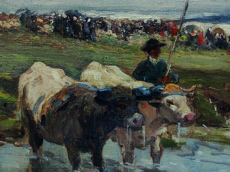Fernand Maillaud (1863-1948) Foire à la Berthenoux ~1900, Berry. Ecole de Crozant,  Châteauroux-photo-5
