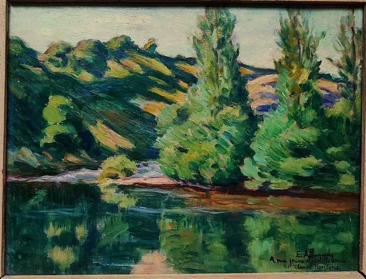 Eugène Alluaud ( 1866-1947) Bords de Creuse, dédicacé à Haviland. Ecole de Crozant, Guillaumin-photo-2